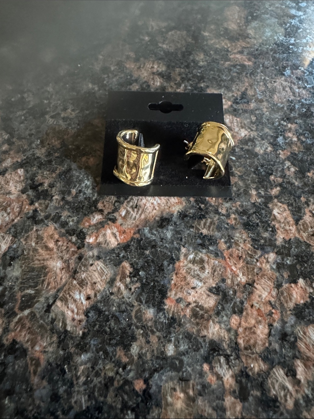 Hammered Gold Cuff Earrings for Women